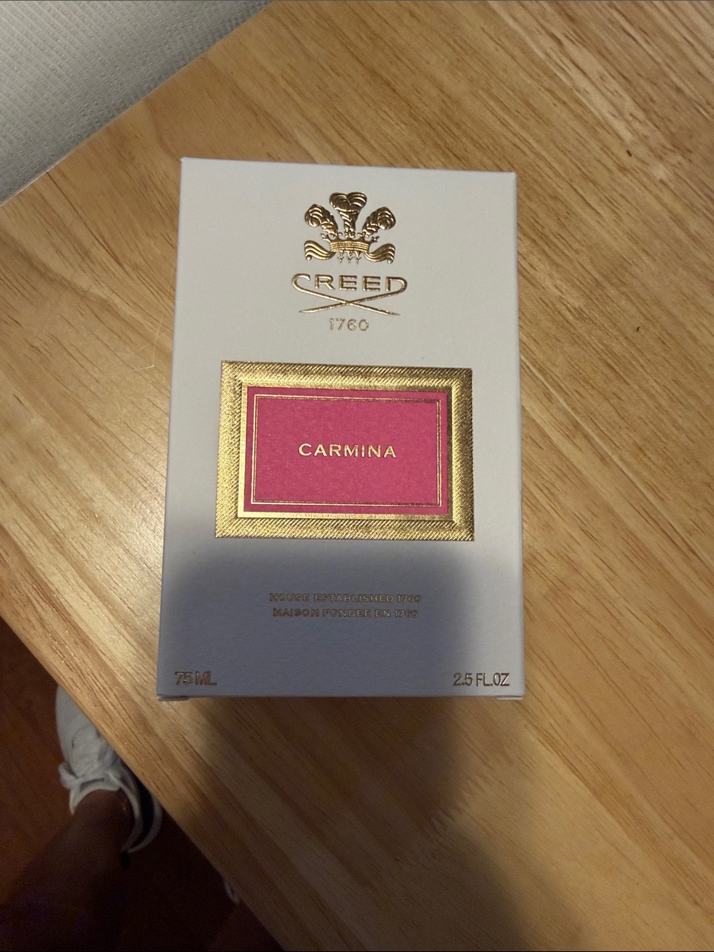 Creed Carmina Perfume in White Box with Pink & Gold Accents